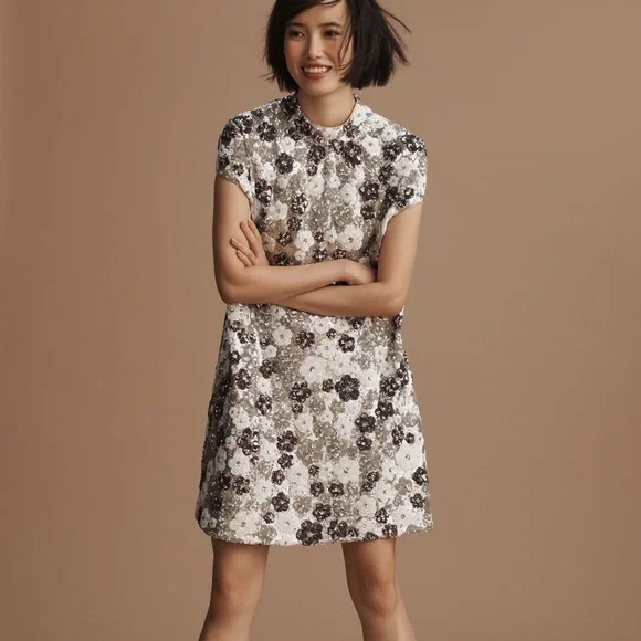 green emerald velvet dress Farm Rio Anthropologie Sequin Plaid Print Mini Dress – White Chocolate  Couture main image 1